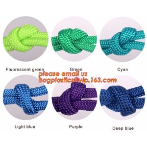 Children develop amusement projects supporting braided rope, for weaving various