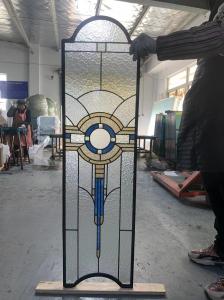 China Custom Colored Door Glass Insert For Wood Doors with patina caming on sale