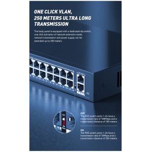 48V POE Fiber Media Converter 1000M Fx to 10/100/1000M Tx Simplex SM 1310 /