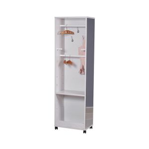 Multipurpose Wooden Clothes Cabinet MDF Universal Wheel With Adjustable Shelves