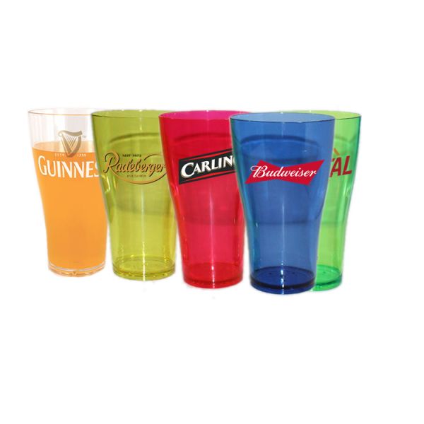 Quality Nucleated Tulip Plastic Beer Glasses 560ml Unbreakable Polycarbonate Pint Glasses wholesale