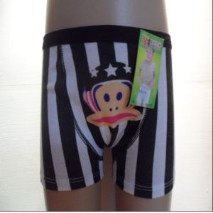 Big mouth monkey stripe gradually color cotton blended fabric boy cute pants