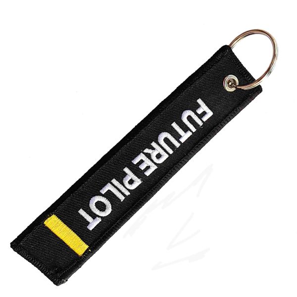Quality Custom Pilot Keychain - Embroidered 'FUTURE PILOT' Design | Anti-Tarnish Metal Ring & UV-Resistant Threads | Military-Inspired Gifts wholesale