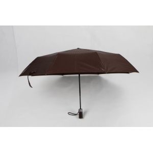 Brown Small Automatic Umbrella , Mini Auto Open Compact Travel Umbrella