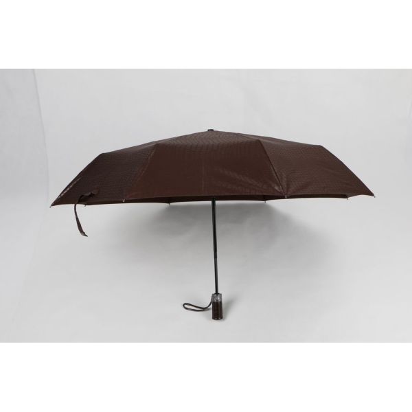 Quality Brown Small Automatic Umbrella , Mini Auto Open Compact Travel Umbrella wholesale