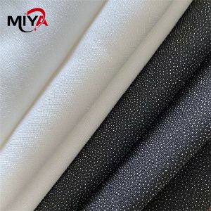 100% Polyester PA Coating Woven Fusible Interlining Micro Double Dot