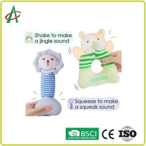 ASTM Huggable Plush Rattle Toys With PP Cotton Filled