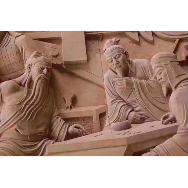 Natural Sandstone Wall Murals Panoramic Stone Wall Relief honed finished