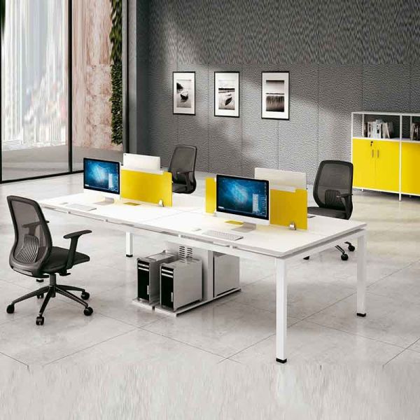 Quality White 4 Person Office Cubicle Workstation Staff Open Workstation wholesale