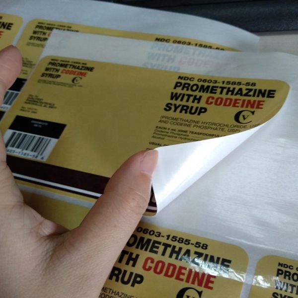 Quality Cheap Custom Making Vial Cough Syrup Label Sticke wholesale