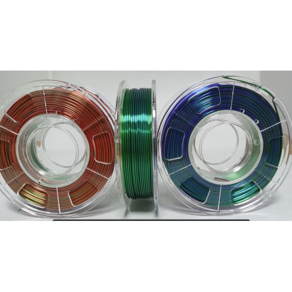 Trip color filament, dual color filament, silk filament, pla filament, 3d