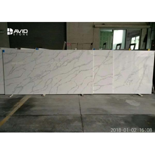 Black Polishing Quartz Stone Slab For Kitchen Countertop Non Contaminated