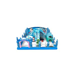 Snow Theme Children Fun Park Inflatable With Two Slide Bouncy