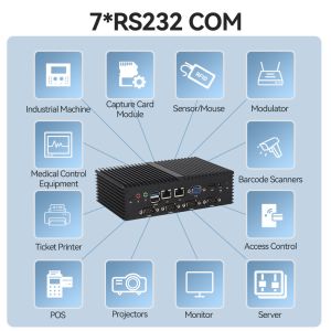 Intel Celeron J1900 Processor Fanless PC DDR3L 8GB With 7COM 2LAN Industrial PC