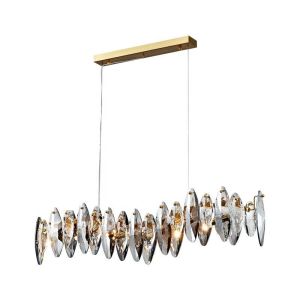 Electroplating Modern Diamond Cut Crystal Chandelier Lights 80*25cm 90*18cm