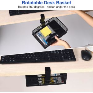 Streamline Your Workspace with Wall Mounted Rotating Under Desk Drawer and Cup