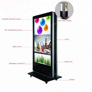 Dual Screen Double Sided Digital Signage Kiosk 55 Inch