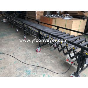 Expandable Motorized Rubber coated Flexible Roller Conveyor