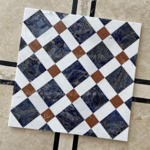 Cheap Handmade Square Interior Waterjet Medallions Patterns Marble Stone Floor Tile for sale