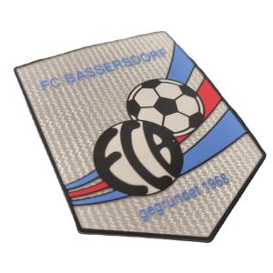 China Custom Square Shape 3D Silicone Patch with Ultrasonic Cut and Plating Technics for Garment Use on sale