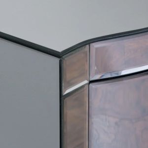 Contemporary 3 drawers silver mirrored nightstand curved design end table corner