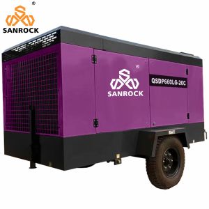 Cheap 2800 KG Capacity Portable Screw Air Compressor 20Bar for Mining 340L Fuel Tank for sale