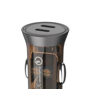 Universal Dual Port Car Charger QC 3.0 50W PD Quick Power Type C USB Car Charger