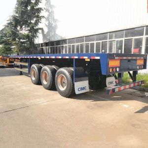 Cheap Tri Axle 50mm Kingpin 60T Payload Flatbed Semi Trailer for sale
