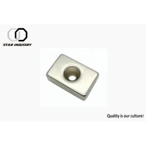 Permanent N52 NdFeB Magnet 30 X 10 X 5mm With Countersink Screw Hole