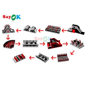Customized Amusement Park Inflatable Obstacle Course Blow Up Theme Park