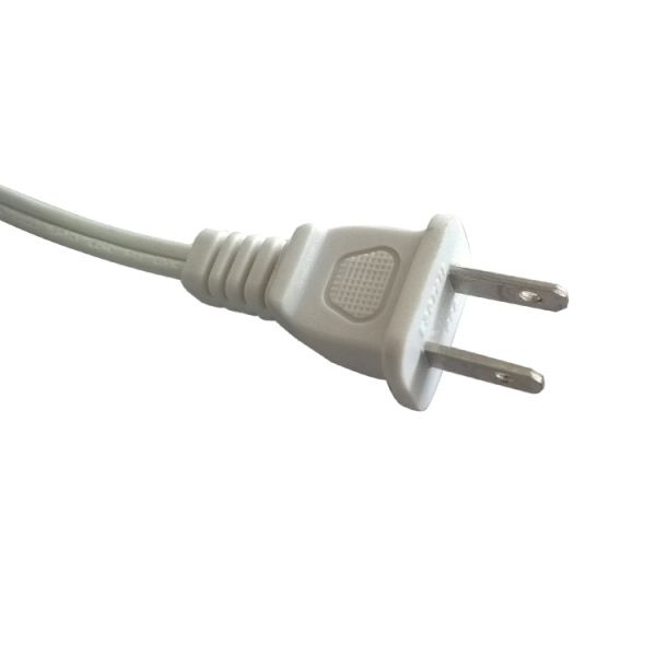 China 2 prong power cord plug, PVC insulated and coated Chinese 2-core power