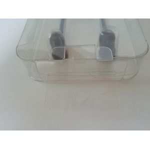 Offset Printing Plastic Earphone Packaging Box, Transparent Plastic Clamshell