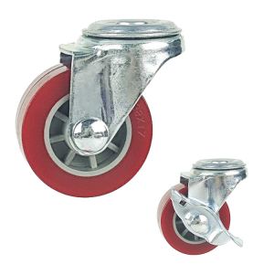 China Logo Customizable 3 Inch PU Swivel Bolt Hole Caster Wheels For Desks on sale