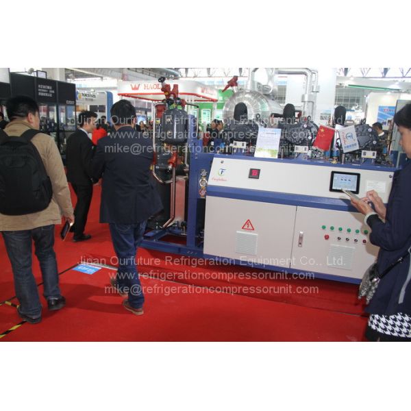 Double Stage Screw Carbon Dioxide Compressor Racks C Freezer Tunnel Based On