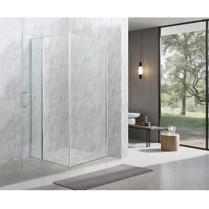 Cheap Square Shower Enclosures 6/8mm Tempered Glass And Chromed Alum Frame for sale