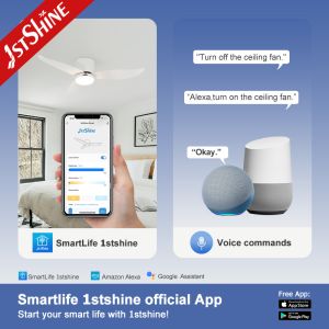 Low Ceiling 42" Flush Mount DC Ceiling Fan with Remote Control and 3 Colors LED