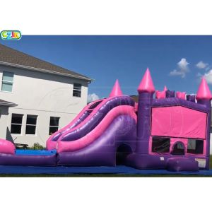 Safety Blow Up Water Obstacle Course / Bounce House Wet Or Dry Combo