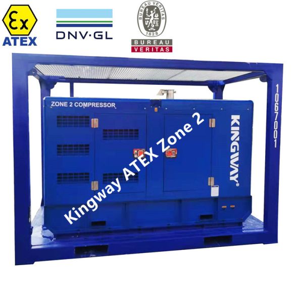 Quality Kingway ATEX Certified Zone 2 Ex Proof Air Compressor 375CFM 150 Psi Sullair for onshore oil and gas fields wholesale