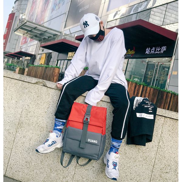 Joker fashion bag Korean version of the original simple high school students contrast color bag