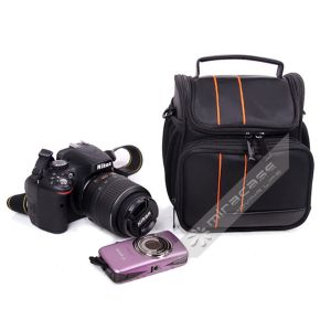Custom Black Functional Dobby SLR Camera Pouch with Durable Handle
