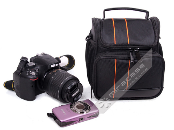 Custom Black Functional Dobby SLR Camera Pouch with Durable Handle
