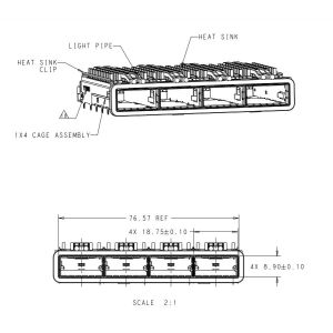 2170805-5 TE QSFP28 Cage Ganged (1 x 2) Connector 28 Gb/s