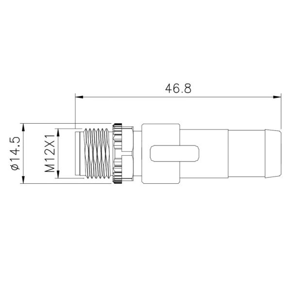 Male Female Connector Waterproof 4 Pin M12 Sensor Plug Ip67 M12 Terminal Resistance Pin Plug