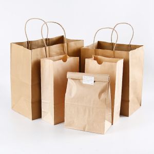 Industrial Large Kraft Bag with Handles and Self Adhesive Seal