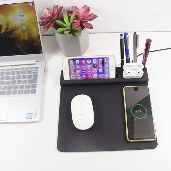 Quality Wireless Charging Mouse Pad Fast Charging Multifunctional Mouse Pad pu leather mouse pad wholesale