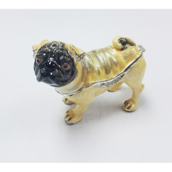 gold plated dog with crystal charm animail trinket boxes wholesale