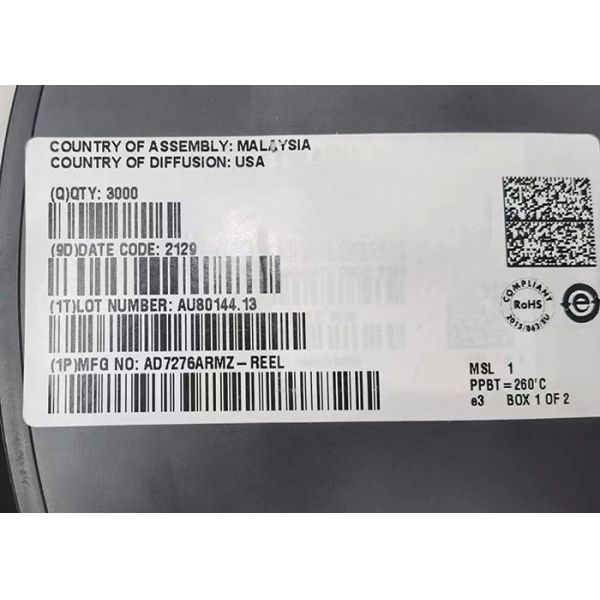 3MSPS AD7276ARMZ 12Bit Analog To Digital Converters 8-MSOP Integrated Circuit
