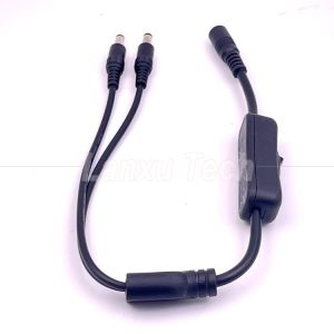 12v Splitter 1 Female to 2 Male DC Plug 5.5x2.1mm on off Switch Cord Cable for