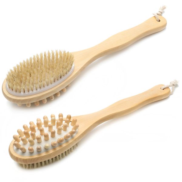 Quality Long Handle Bath Shower Brush Double Sided Dry Remove Cells Spa Massage wholesale