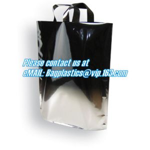 CLEAR FROSTED SOFT LOOP SHOPPER BAG,Soft Loop Handle Plastic Bag OEM Plastic